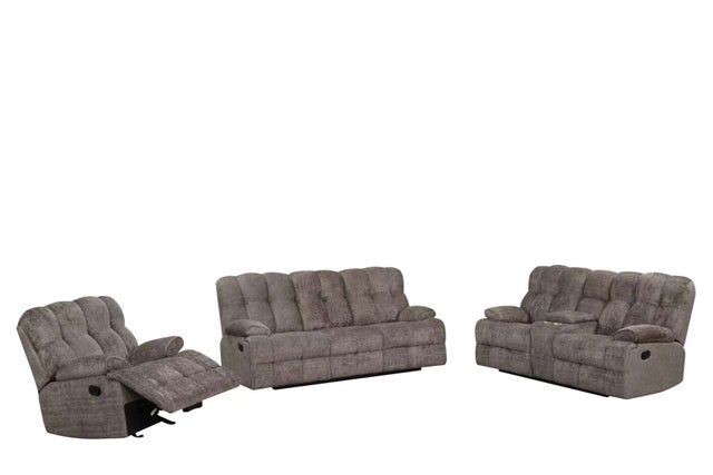 Charcoal Milana Reclining Sofa, Loveseat & Chair Set - studio shot