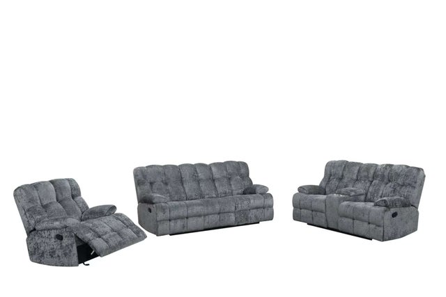 Charcoal Milana Elite Reclining Sofa, Loveseat & Chair Set - studio shot
