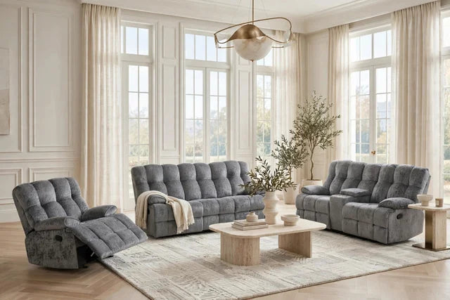 Charcoal Milana Elite Reclining Sofa, Loveseat & Chair Set - manufacturer photo