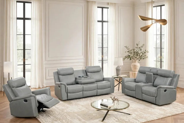 Stone Sienna Reclining Sofa, Loveseat & Chair Set - manufacturer photo