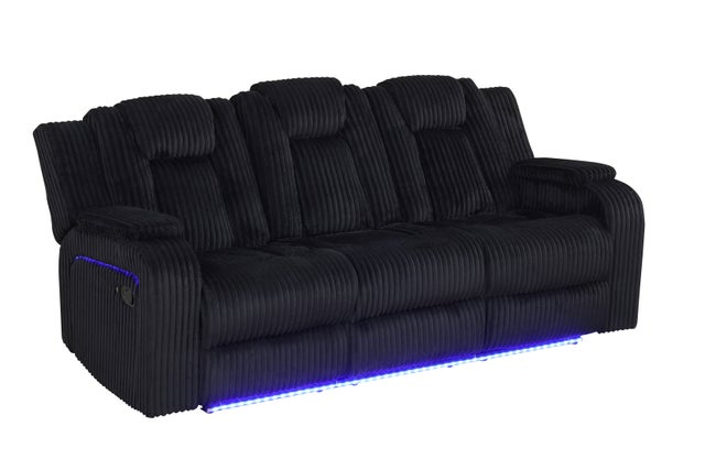 Noir Atlas Reclining Sofa, Loveseat & Chair Set - studio shot