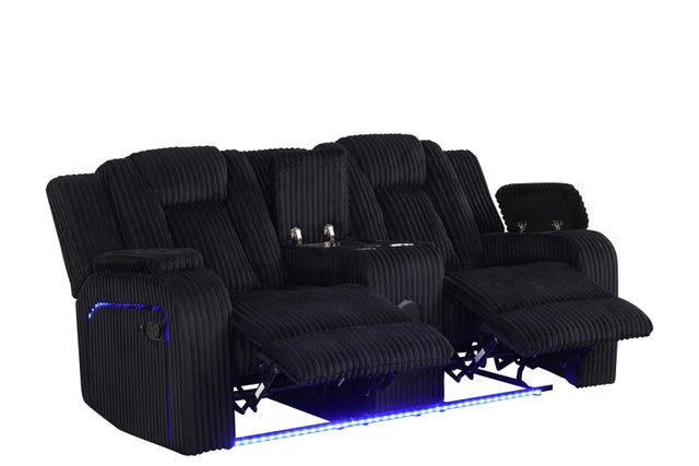 Noir Atlas Reclining Sofa, Loveseat & Chair Set - manufacturer photo