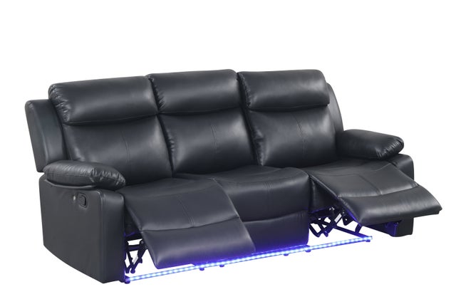 Noir Camden Reclining Sofa, Loveseat & Chair Set - studio shot