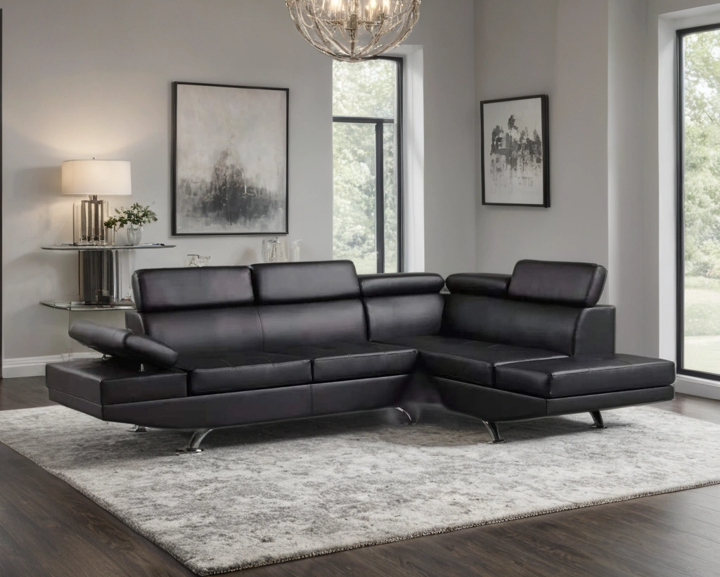 Moderno Black RAF Sectional