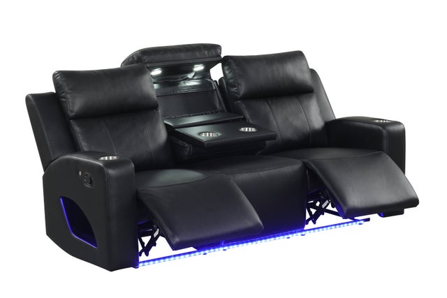 Noir Summit Reclining Sofa, Loveseat & Chair Set - studio shot