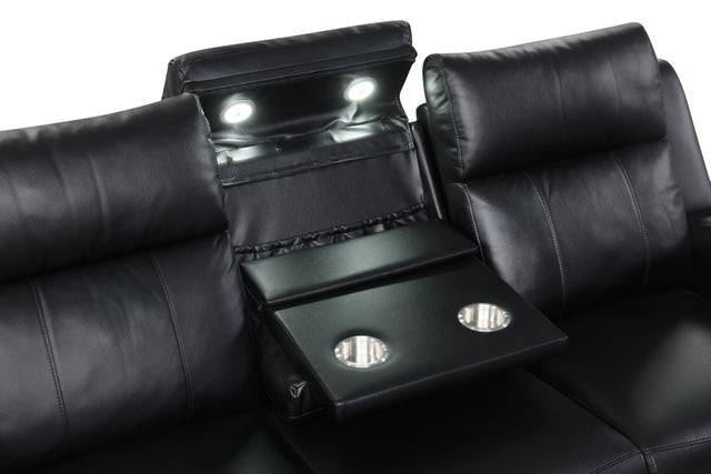 Noir Summit Reclining Sofa, Loveseat & Chair Set - manufacturer photo