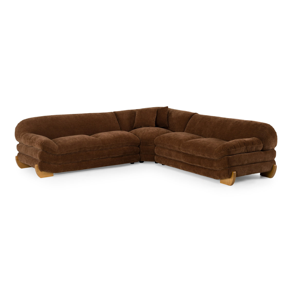 Crockett - Modern Brown Fabric Sectional Sofa - original 1