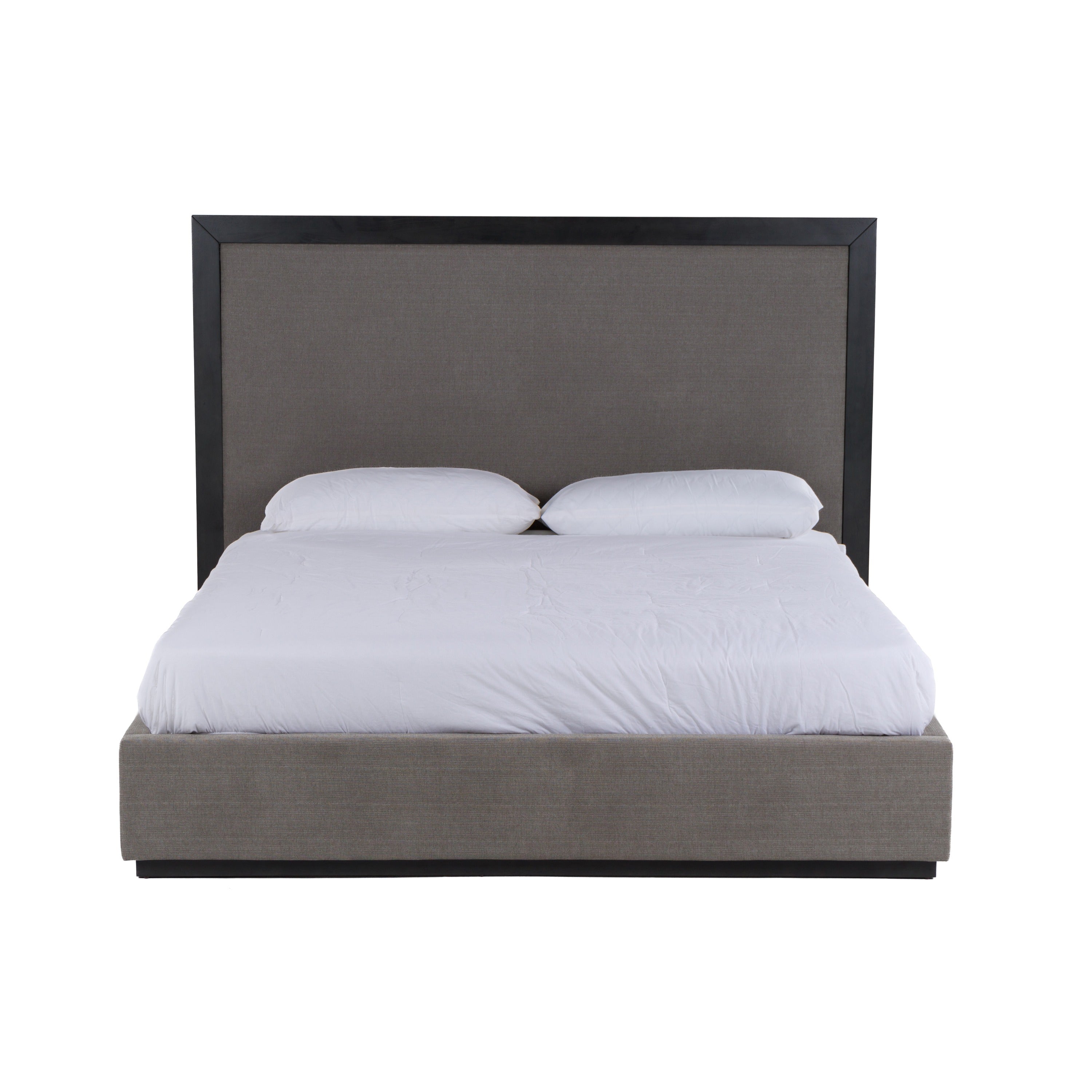 Nova Domus Santa Barbara - Modern Grey Fabric + Grey Wash Bed