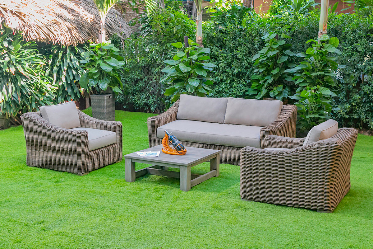 Renava Sapelo Outdoor Beige Wicker Sofa