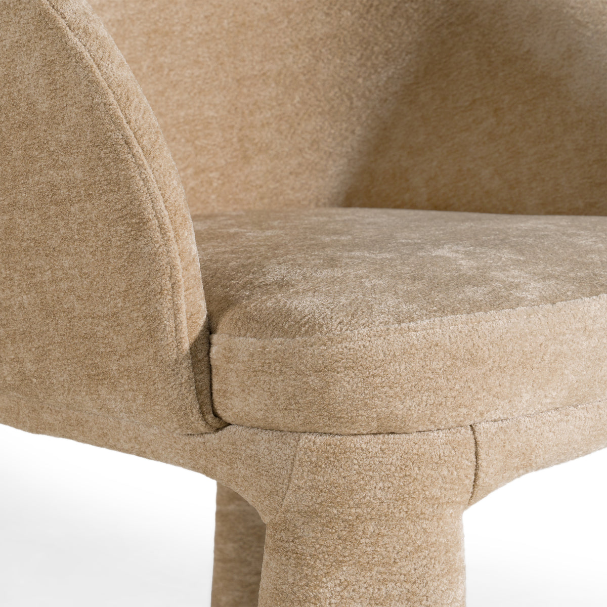 Sarkis - Modern Beige Velvet Dining Chair - original 4
