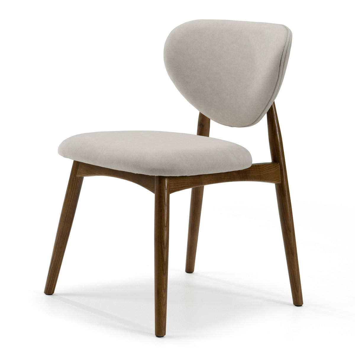 Savannah - Mid-Century Modern Grey Fabric + Walnut Dining Chair