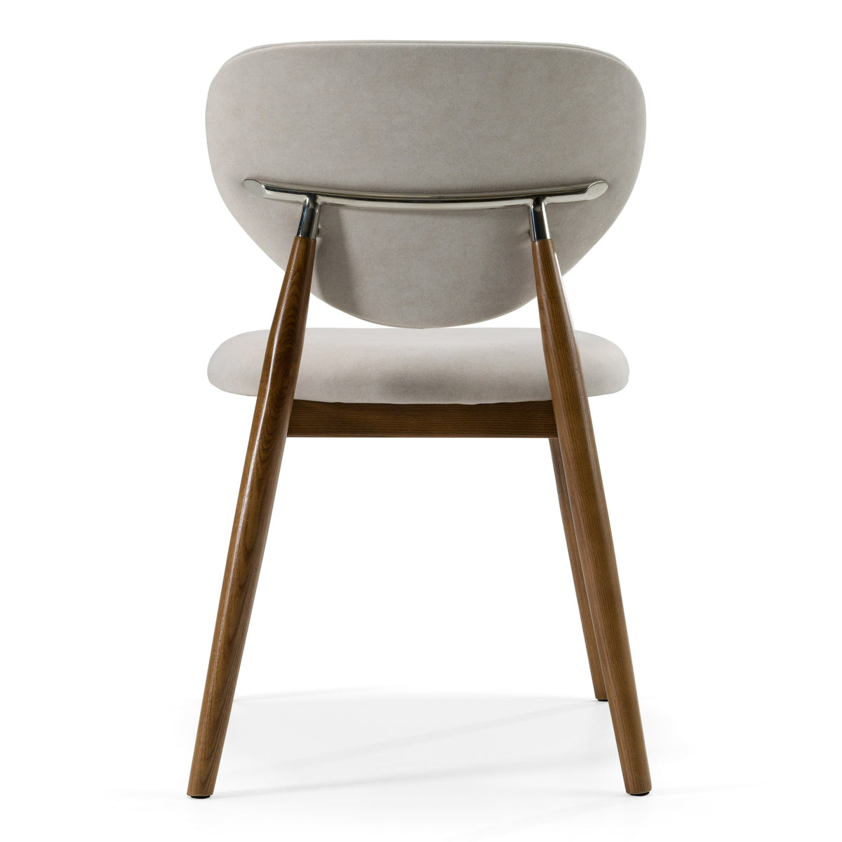 Savannah - Mid-Century Modern Grey Fabric + Walnut Dining Chair
