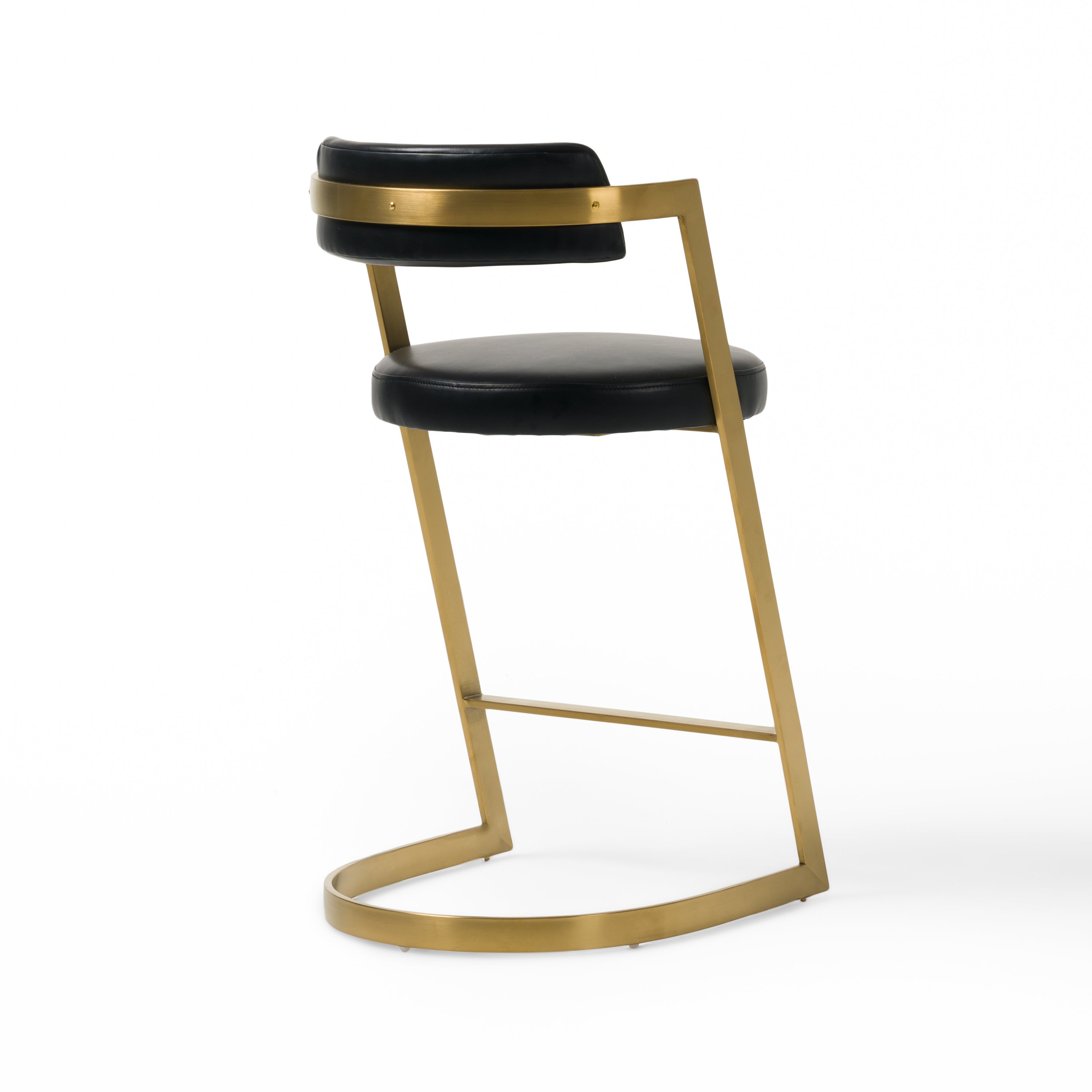 Modrest Shandra - Black Pleather + Gold Counter Stool