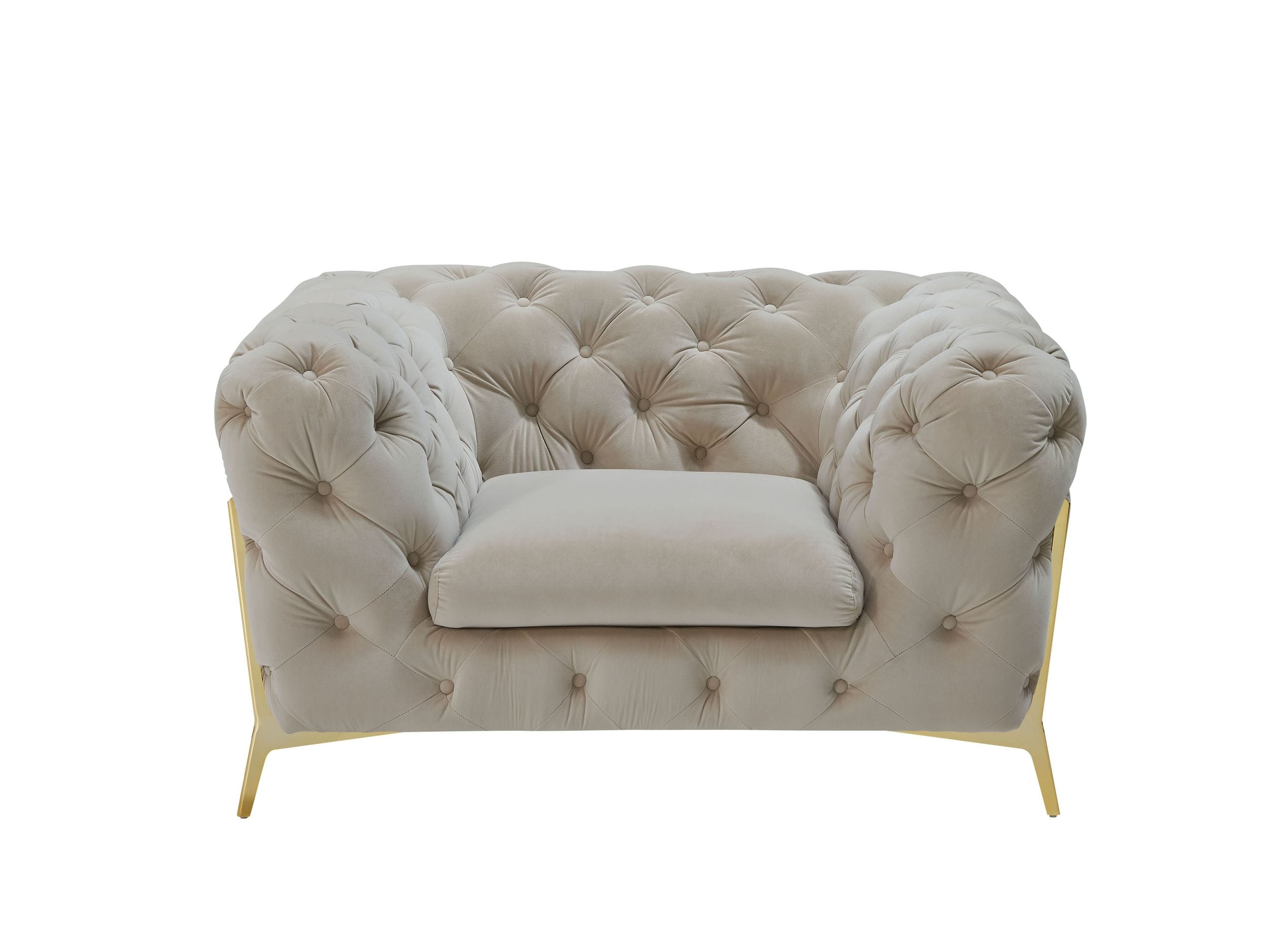 Divani Casa Sheila - Transitional Beige Fabric Chair