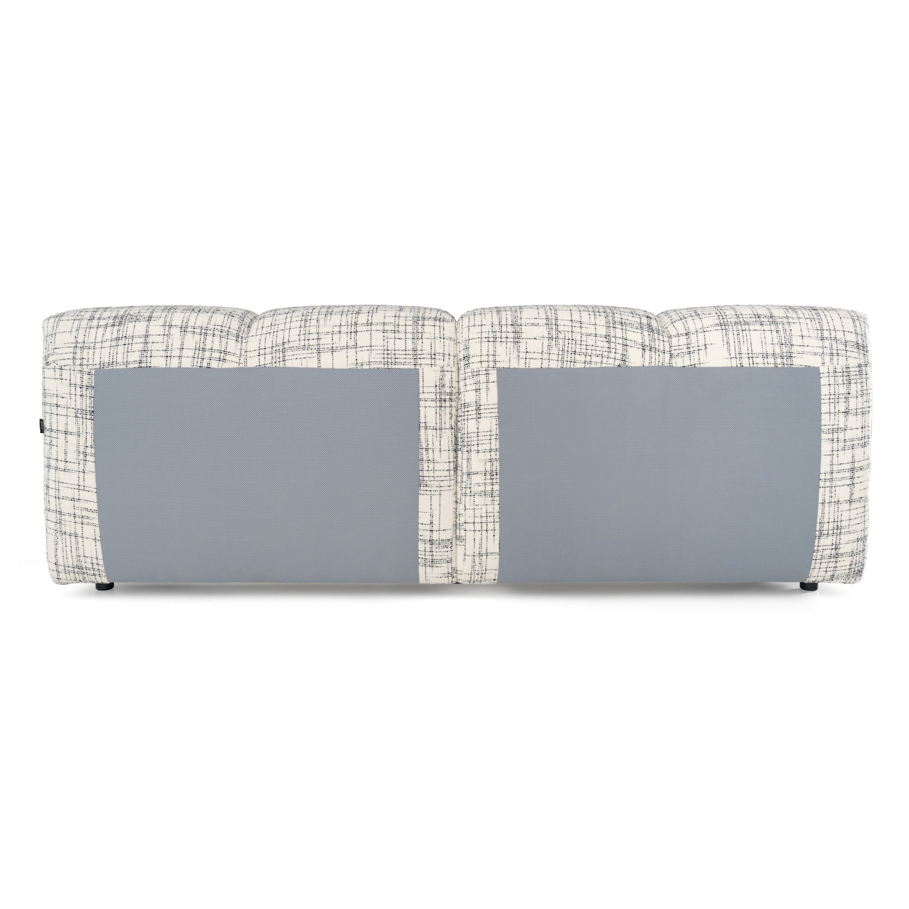 Eastern King Modrest Shiloh - Modern Off-White + Black Fabric Bed