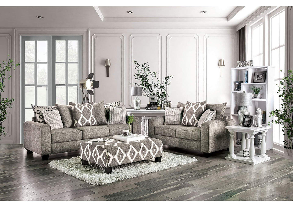 Basie Gray Transitional Living Room Set