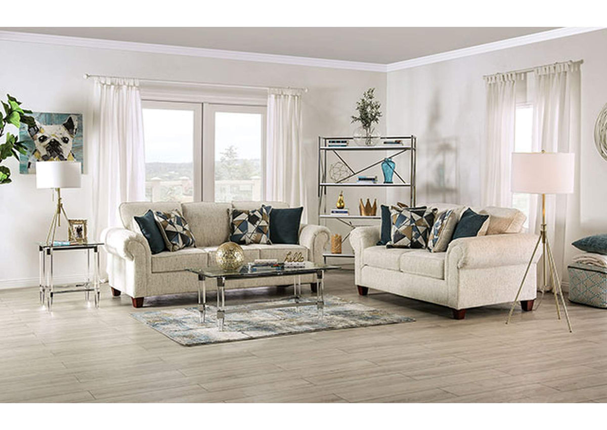 Delgada Beige Transitional Living Room Set