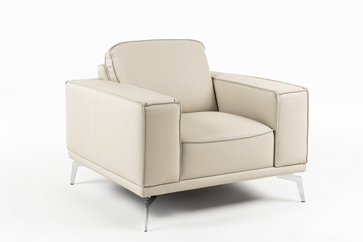 Soho - Italian Grey Oyster Leather Armchair
