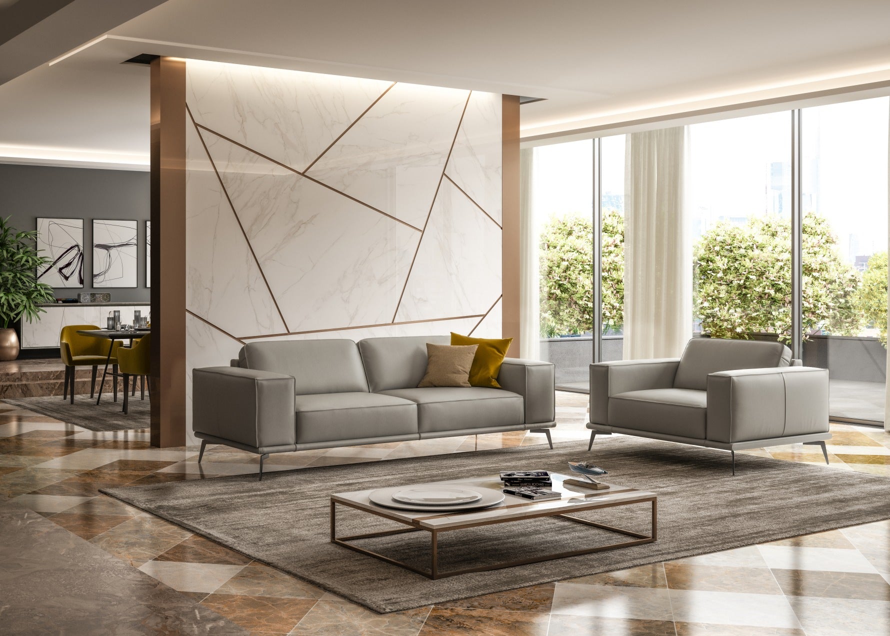 Lamod Italia Soho - Contemporary Light Grey Armchair