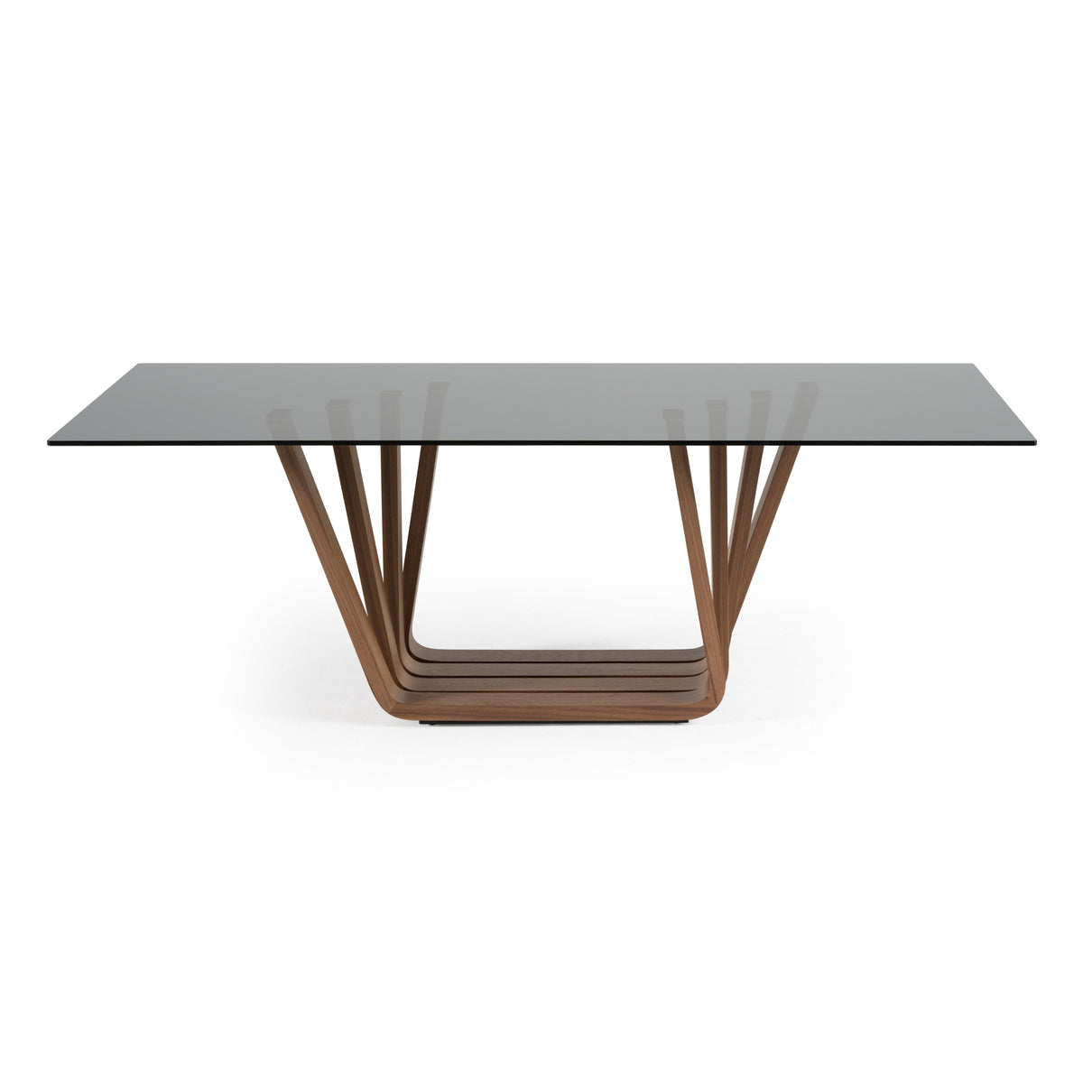 Solvang - Contemporary - Grey Glass + Walnut Rectangular Dining Table