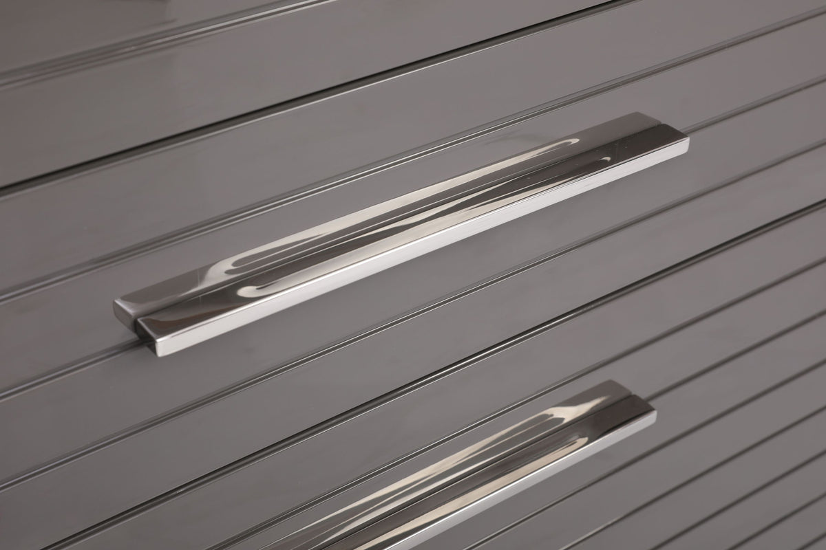 Splendor - Grey High Gloss Slatted Chest