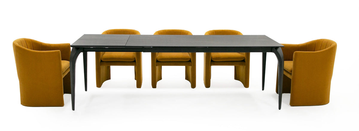 Suri - Modern Black Ceramic Extendable 71"/94.5" Dining Table