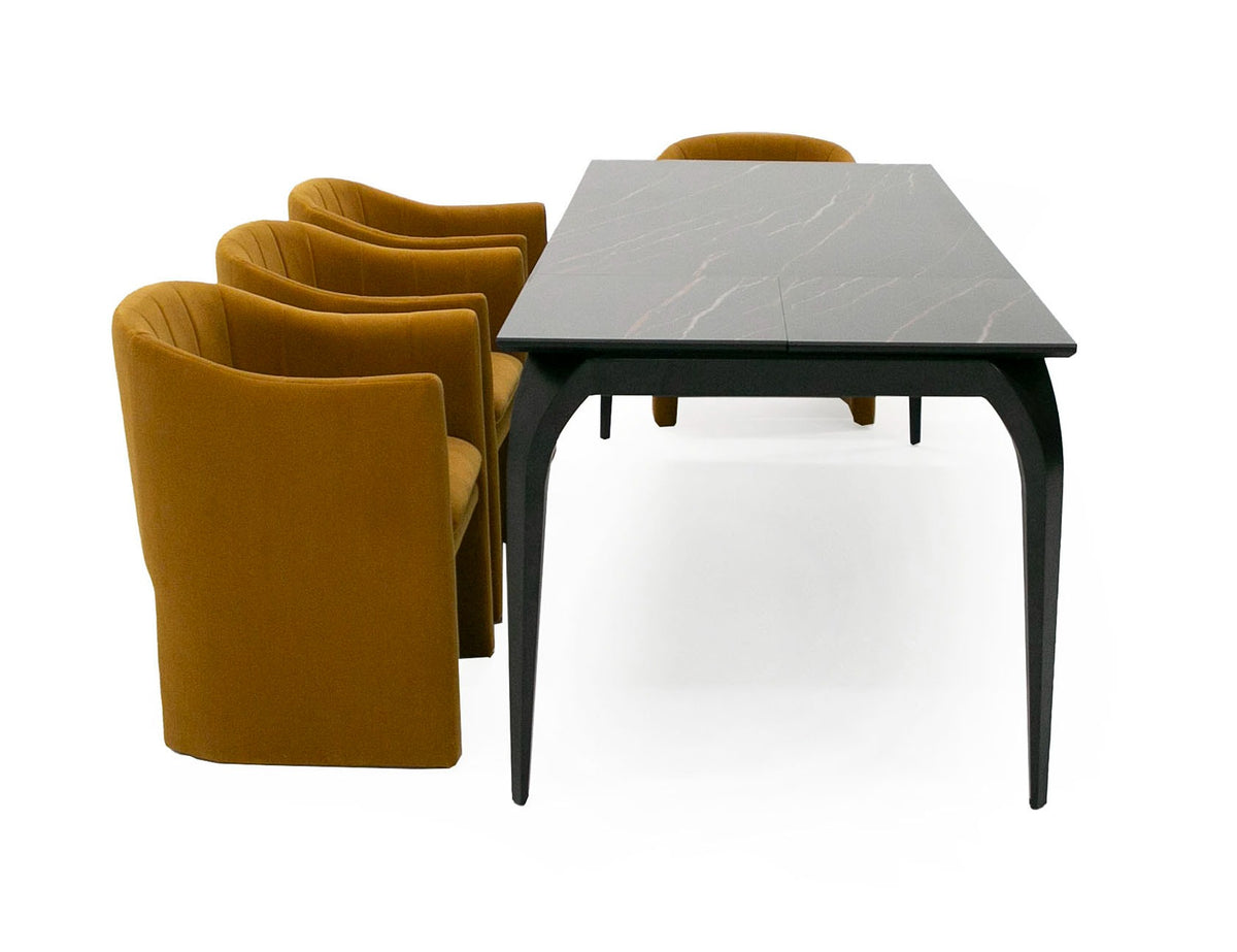 Suri - Modern Black Ceramic Extendable 71"/94.5" Dining Table
