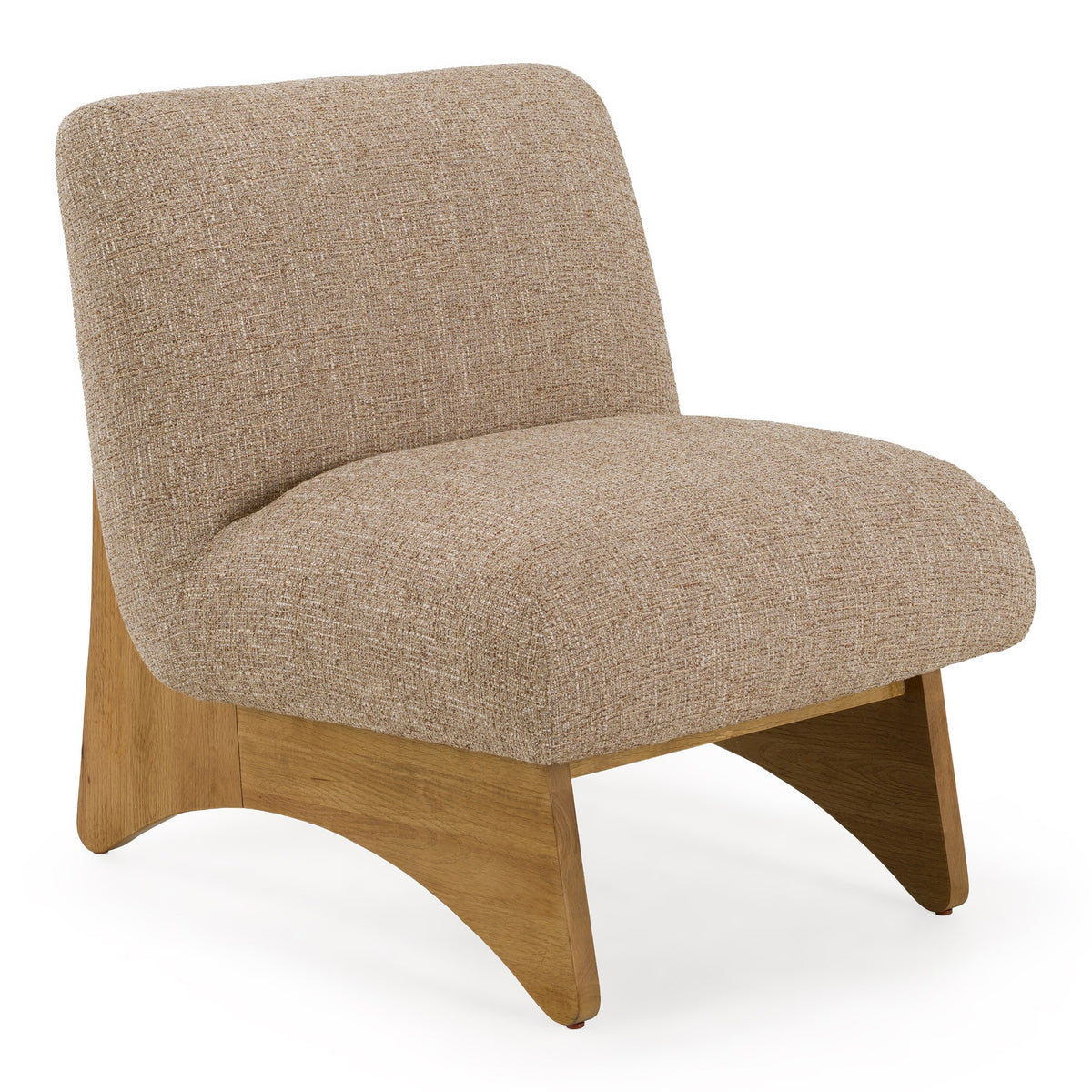 Tamari - Modern Tan Fabric + Natural Oak Accent Chair - original 1