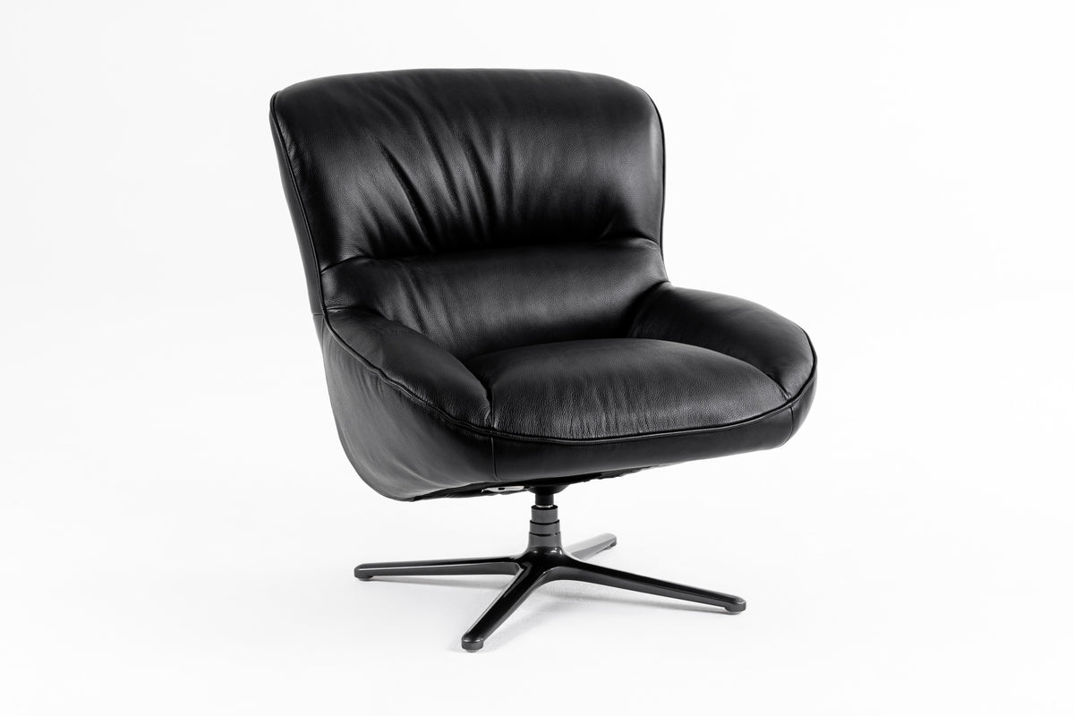Theo - Modern Black Leather Accent Chair