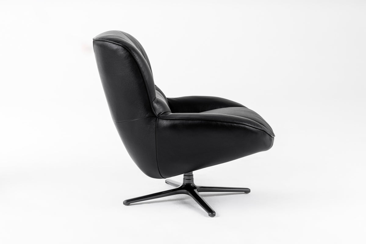 Theo - Modern Black Leather Accent Chair