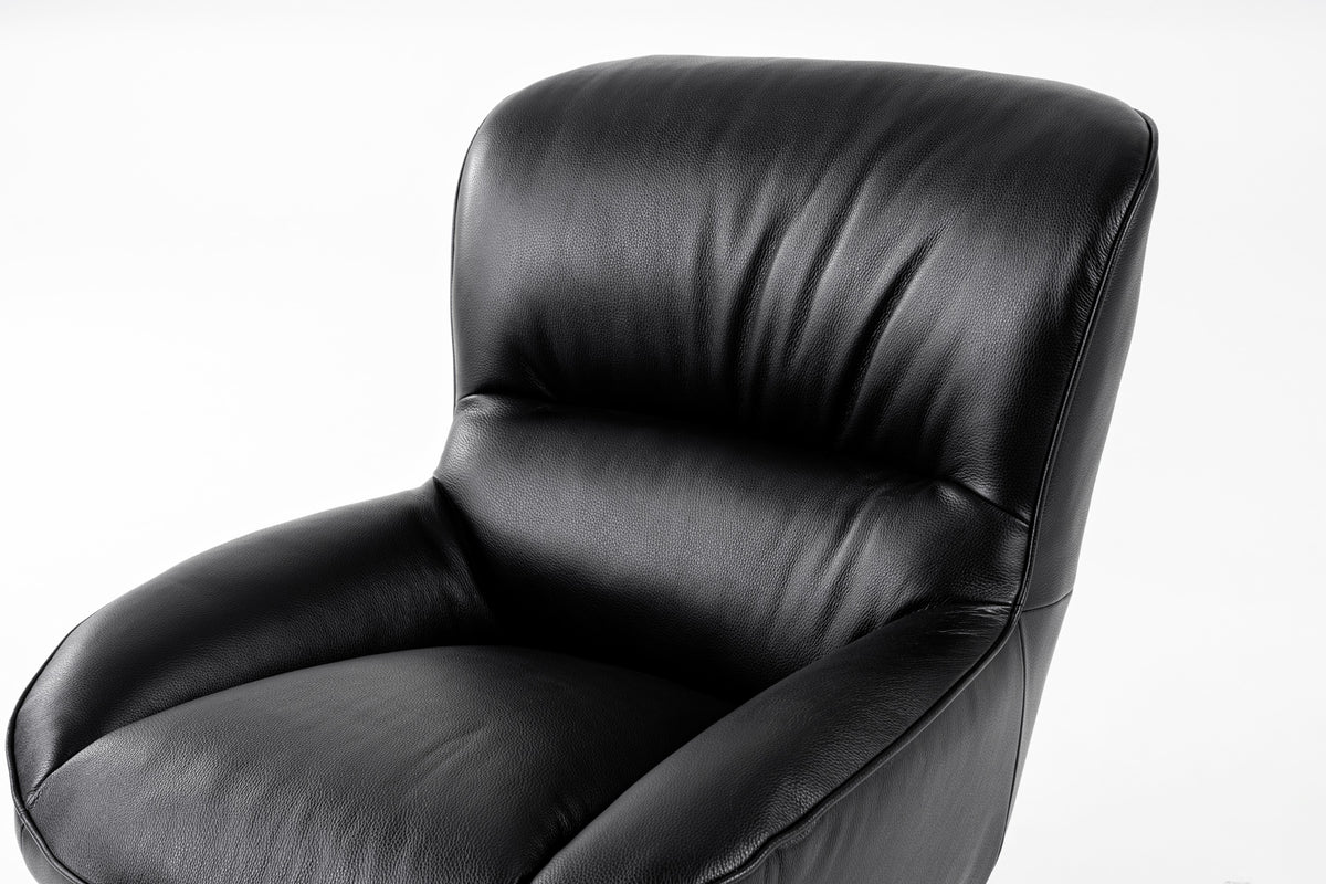 Theo - Modern Black Leather Accent Chair