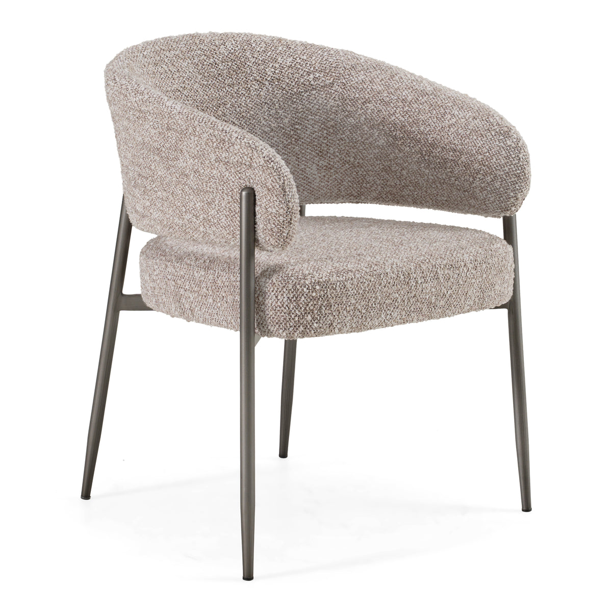 Thomas - Modern Grey Fabric + Pewter Dining Chair - original 1