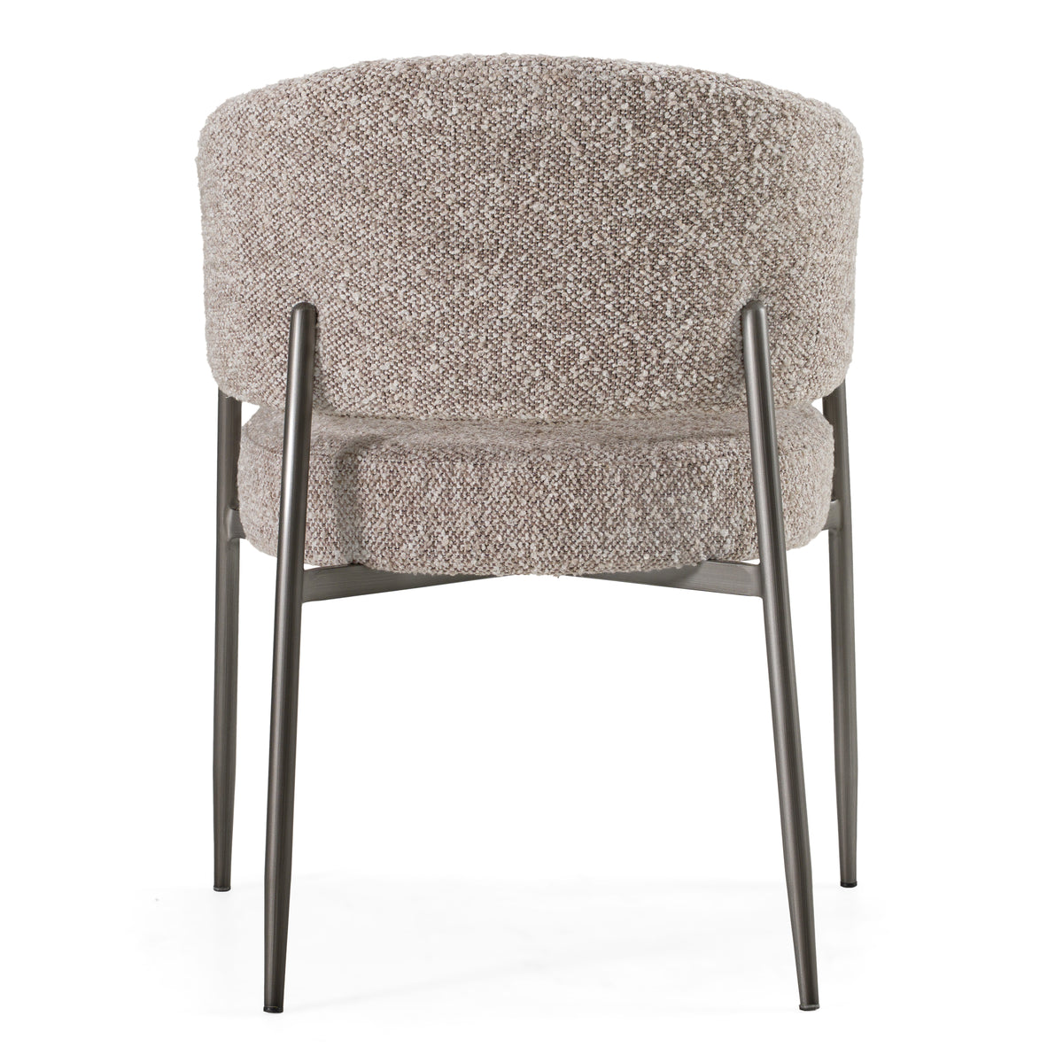 Thomas - Modern Grey Fabric + Pewter Dining Chair - original 3