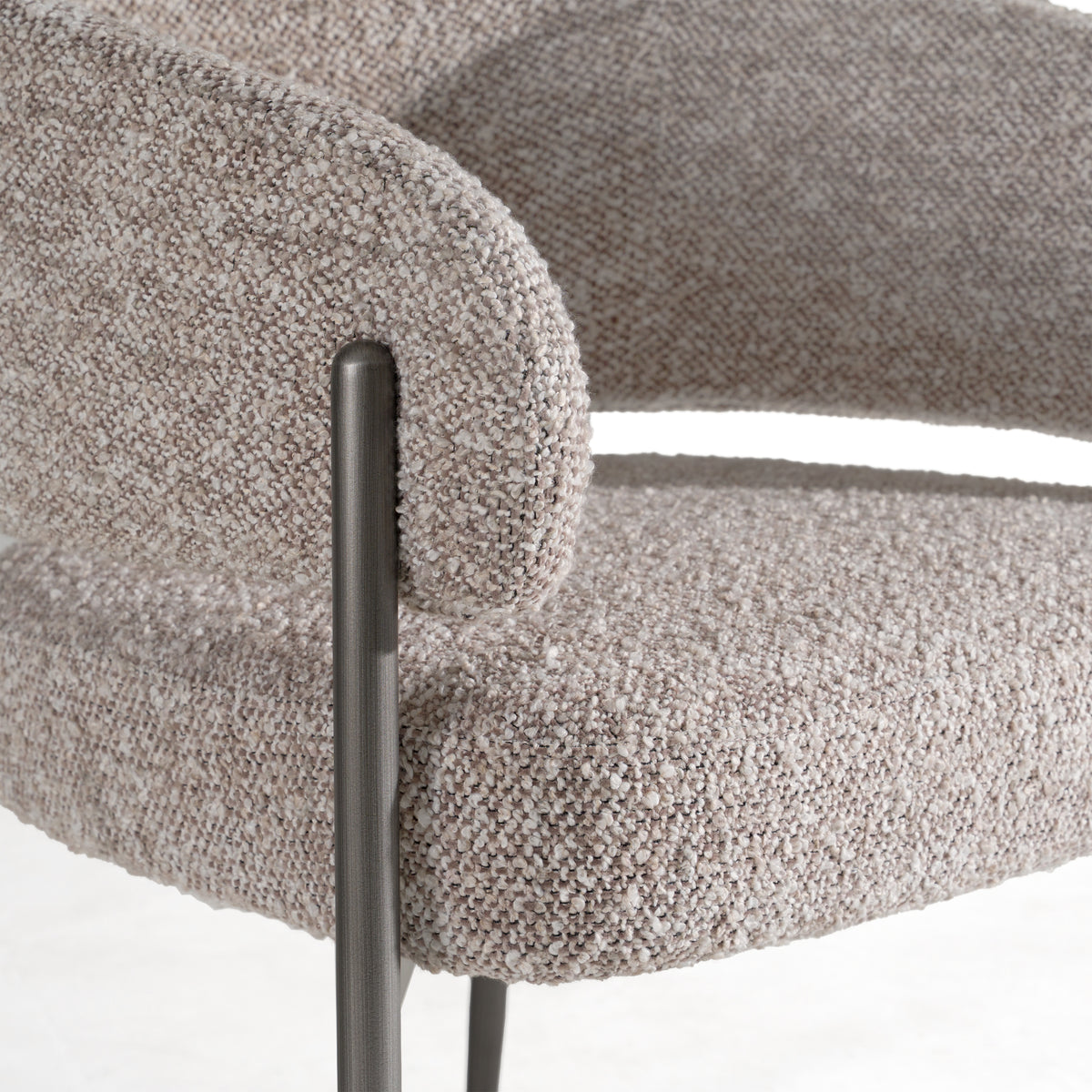 Thomas - Modern Grey Fabric + Pewter Dining Chair - original 4