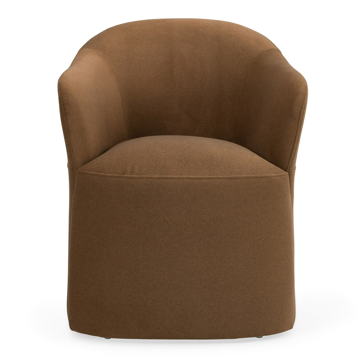 Timothy - Modern Brown Fabric Dining Chair w/ Castor Wheels