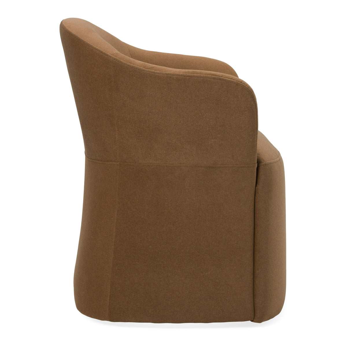 Timothy - Modern Brown Fabric Dining Chair w/ Castor Wheels