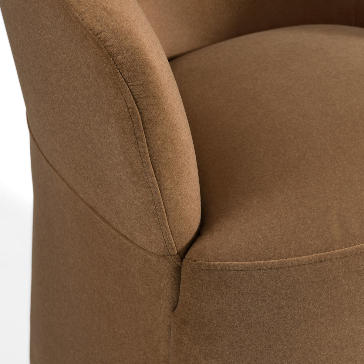Timothy - Modern Brown Fabric Dining Chair w/ Castor Wheels