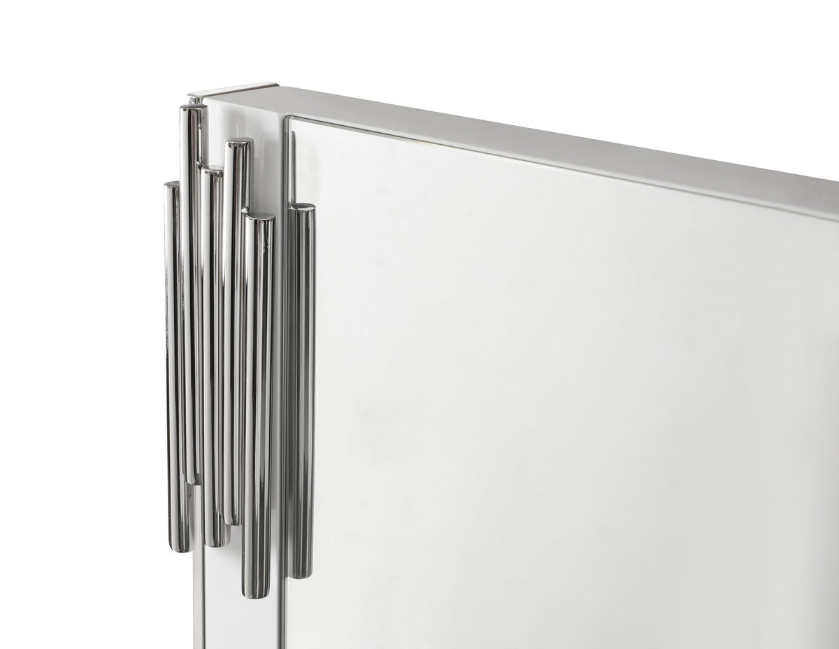 Token - Modern White & Stainless Steel Mirror