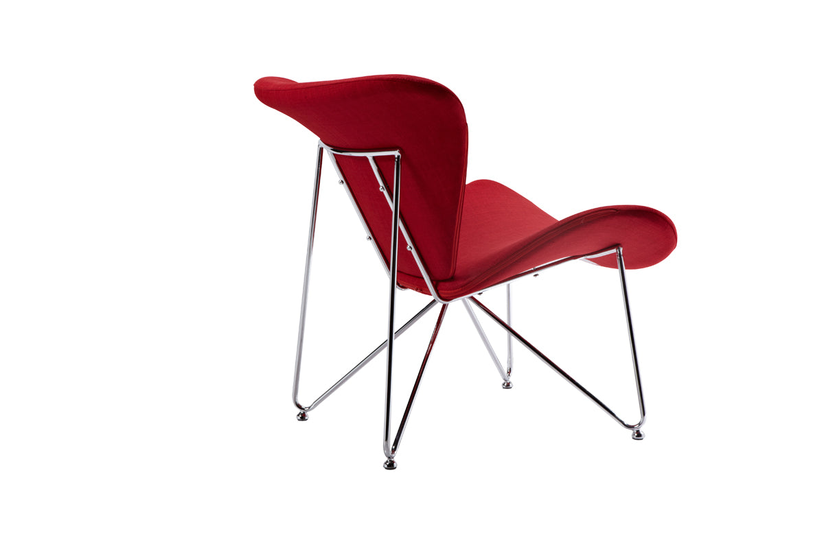Decatur Mid-Century Red Fabric Accent Chair