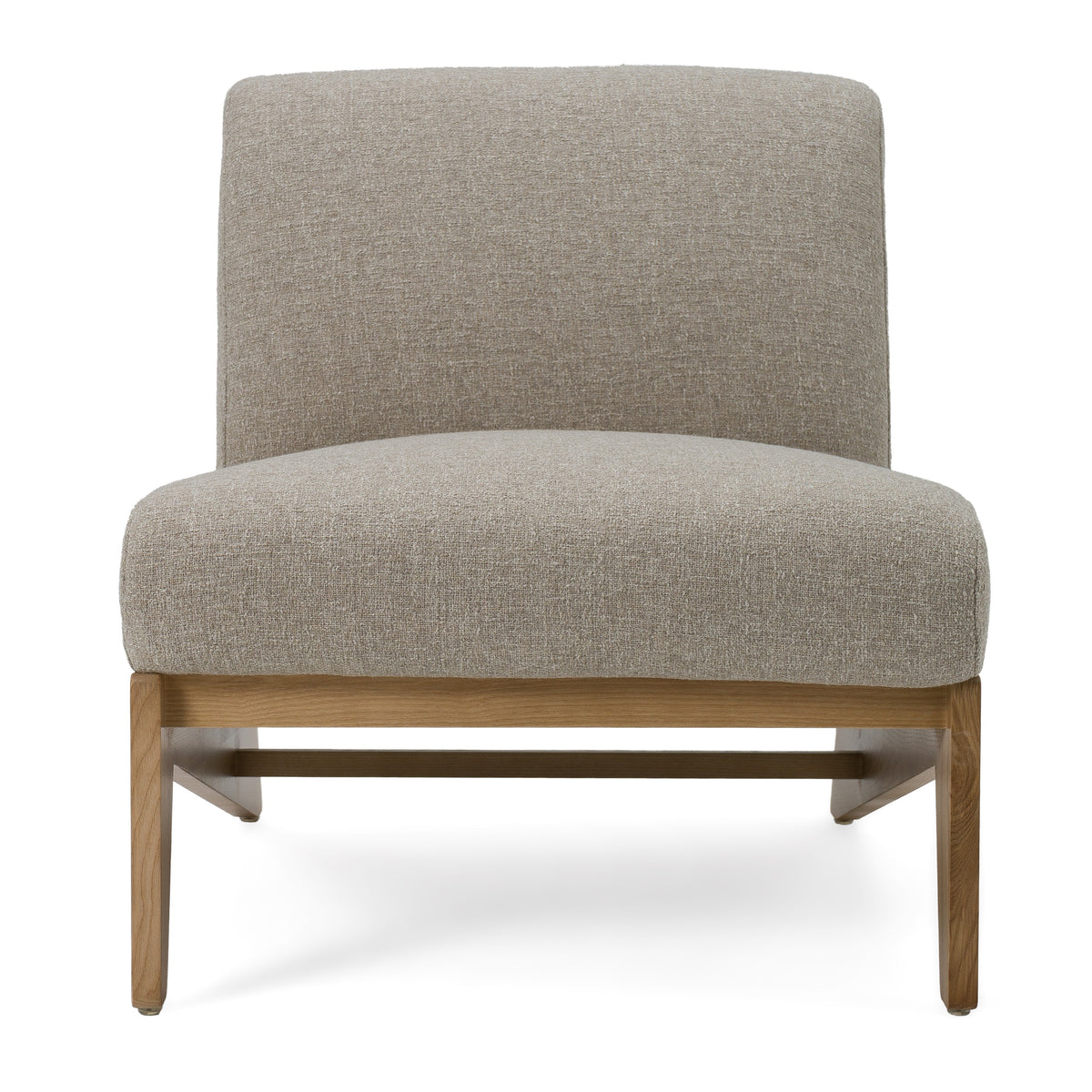 Vance - Modern Sand Fabric + Wood Accent Chair