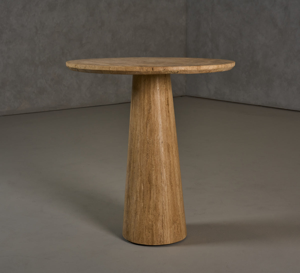 Velma - Modern Travertine Marble Round Dinette Table