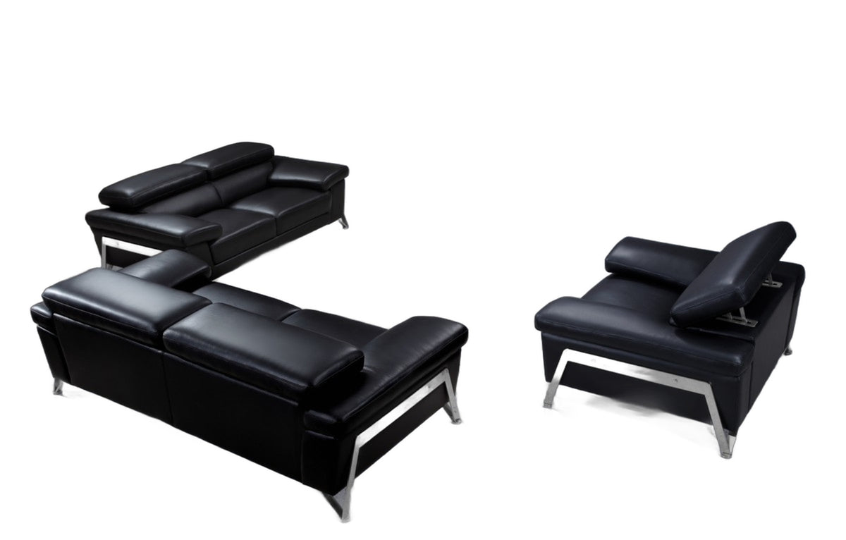 Encore Modern Black Leather Chair
