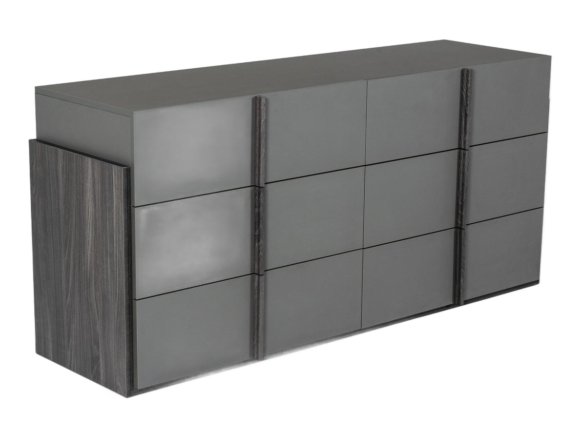 Lucia - Italian Modern Elm and Matte Grey Dresser