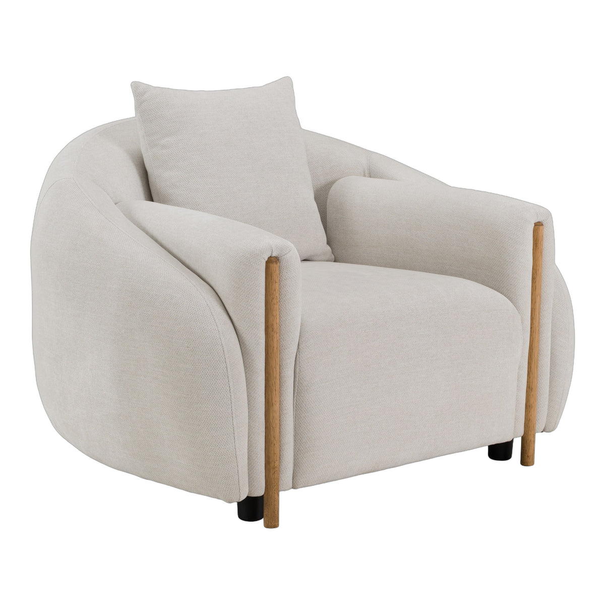 Yorba - Modern Beige Fabric Accent Chair