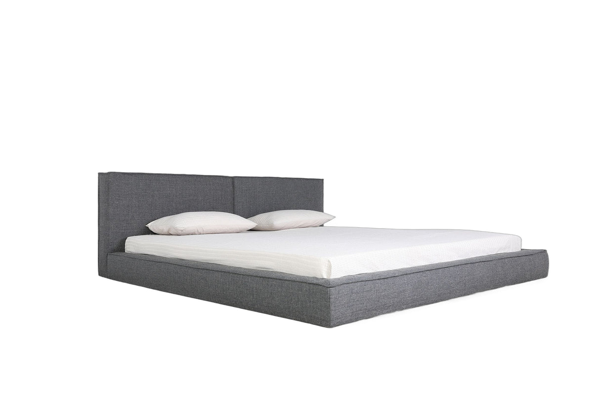 Haven - Queen Modern Grey Fabric Bed