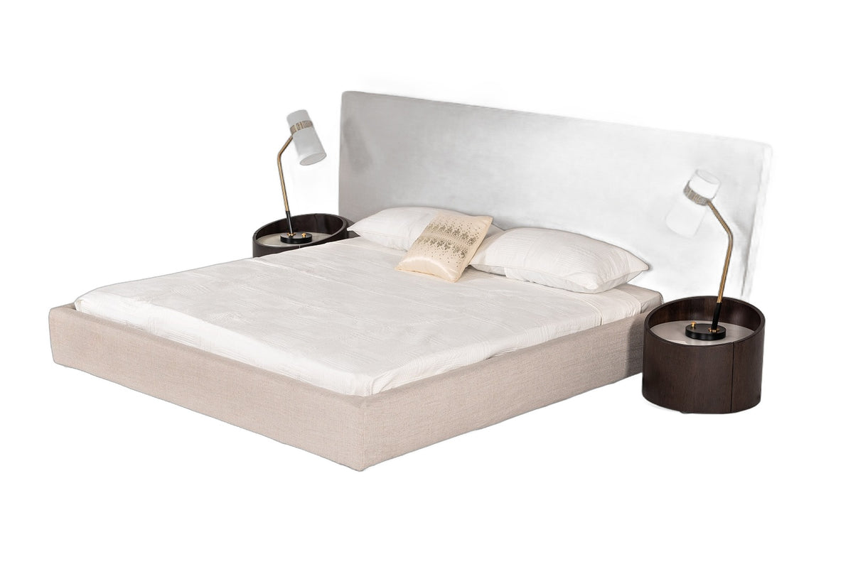 Brittany - Eastern King Modern Grey Fabric Bed
