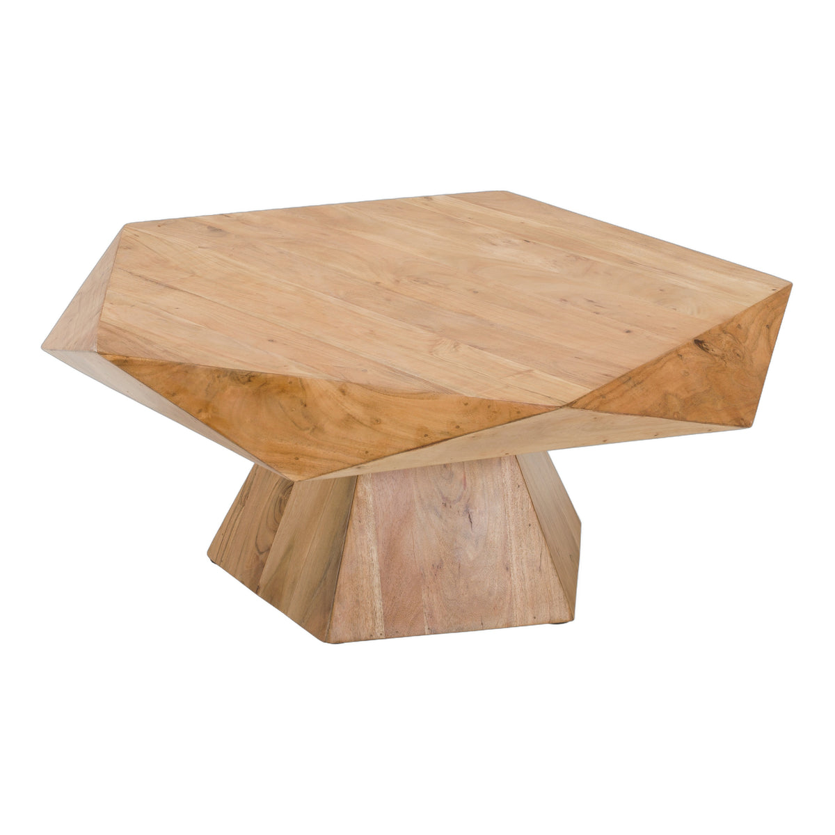 Duffy - Modern Acacia Pentagon Coffee Table