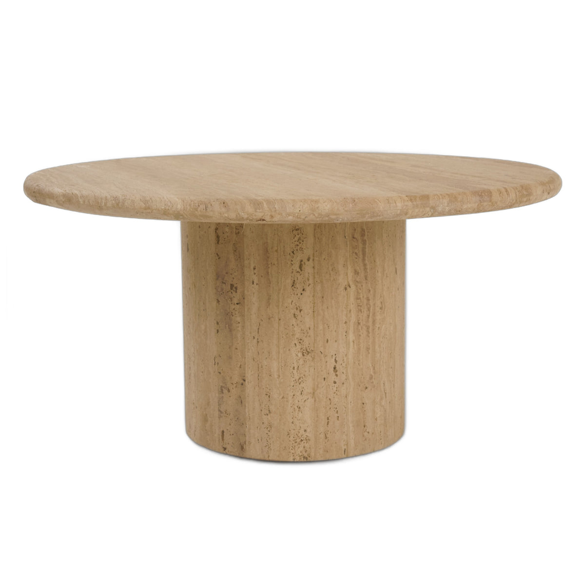 Lavaca - Modern Travertine Marble Round Coffee Table