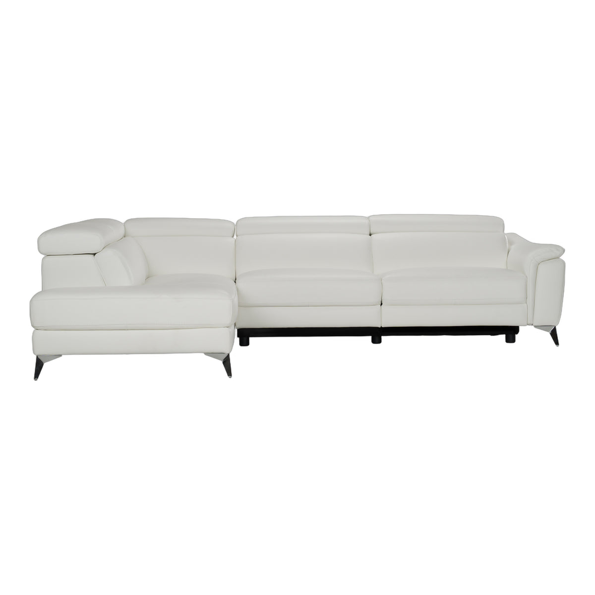 Monte Carlo - Italian Modern White Leather Left Facing Sectional Sofa
