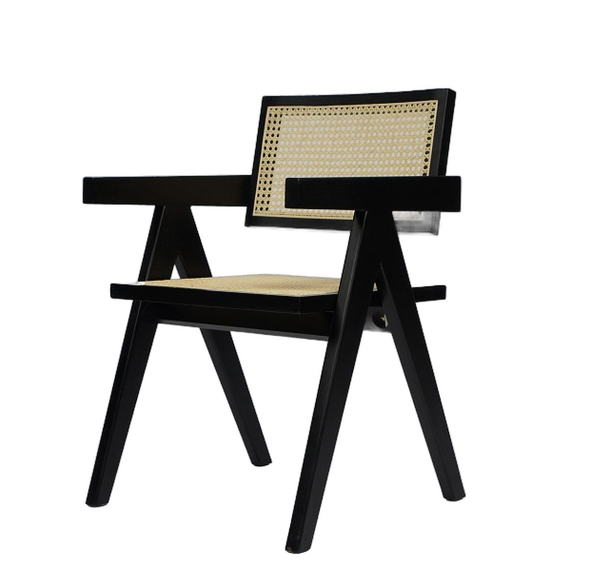 Aurora Modern Rattan and Wenge Dining Armchair